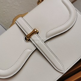 Prada Calfskin Gold Chain Flap Bag For Women White 1bd188