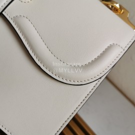 Prada Calfskin Gold Chain Flap Bag For Women White 1bd188