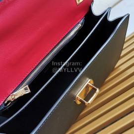 Prada Calfskin Gold Chain Flap Bag For Women Red 1bd188