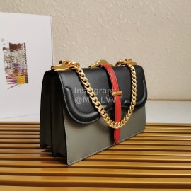 Prada Fashion Calfskin Gold Chain Flap Bag For Women 1bd188