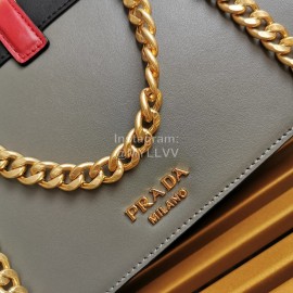 Prada Fashion Calfskin Gold Chain Flap Bag For Women 1bd188