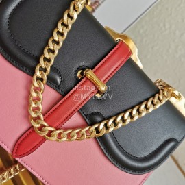 Prada Calfskin Gold Chain Flap Bag For Women Pink 1bd188