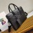 Prada New Cross Grain Leather Exquisite Portable Briefcase For Men Black 2ve363