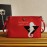 Prada New Cross Leather Whale Pattern Handbag Red 2vh073