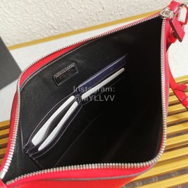 Prada New Cross Leather Whale Pattern Handbag Red 2vh073