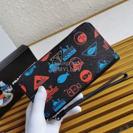 Prada New Cowhide Whale Print Long Zipper Wallet 2ml028