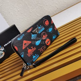 Prada New Cowhide Whale Print Long Zipper Wallet 2ml028