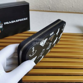 Prada New Cowhide Fashion Black Long Zipper Wallet 2ml317
