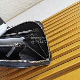 Prada New Cowhide Fashion Black Long Zipper Wallet 2ml317