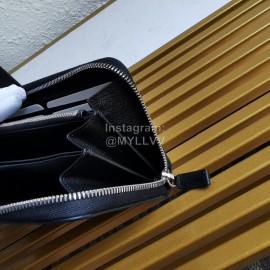 Prada New Cowhide Fashion Black Long Zipper Wallet 2ml317
