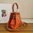 Prada Cross Cowhide Drawstring Bucket Bag Handbag For Women Orange 1be032
