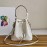 Prada Cross Cowhide Drawstring Bucket Bag Handbag For Women White 1be032