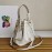 Prada Cross Cowhide Drawstring Bucket Bag Handbag For Women White 1be032