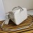 Prada Cross Cowhide Drawstring Bucket Bag Handbag For Women White 1be032