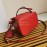Prada Cross Cowhide Drawstring Bucket Bag Handbag For Women Red 1be032