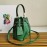 Prada Cross Cowhide Drawstring Bucket Bag Handbag For Women Green 1be032