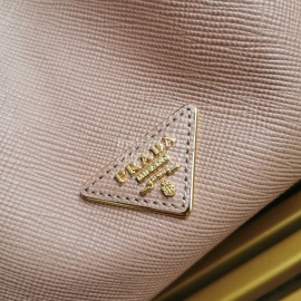 Prada Cross Cowhide Drawstring Bucket Bag Handbag For Women Pink 1be032