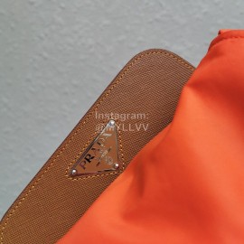Prada New Waterproof Nylon Magnetic Buckle Backpack For Men Orange Bz069