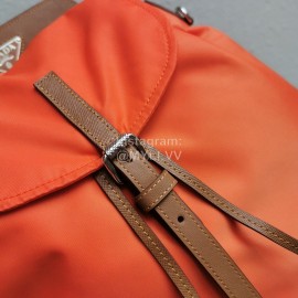 Prada New Waterproof Nylon Magnetic Buckle Backpack For Men Orange Bz069