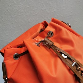 Prada New Waterproof Nylon Magnetic Buckle Backpack For Men Orange Bz069