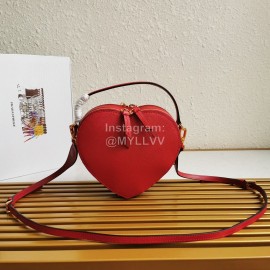 Prada Exquisite Leather Love Shape Romantic Bag For Women Red 1bh144