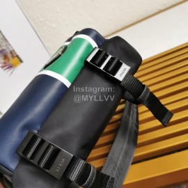 Prada Classic Imported Fabric Soft Calfskin Messenger Bag For Men Green 2vh043