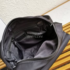 Prada Classic Imported Fabric Soft Calfskin Messenger Bag For Men Blue 2vh043