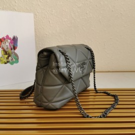 Prada Small Imported Lambskin Soft Light Chain Bag For Women Gray 1bd233