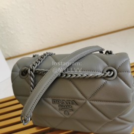 Prada Small Imported Lambskin Soft Light Chain Bag For Women Gray 1bd233