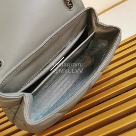 Prada Small Imported Lambskin Soft Light Chain Bag For Women Gray 1bd233