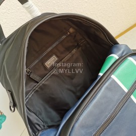 Prada Imported Fabric Calf Leather Simple Backpack For Men Green 2vz066