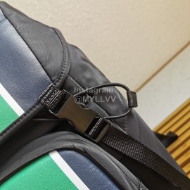 Prada Calf Leather Nylon Shoulder Strap Fashion Backpack For Men Green 2vz135