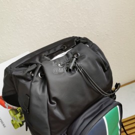 Prada Calf Leather Nylon Shoulder Strap Fashion Backpack For Men Green 2vz135