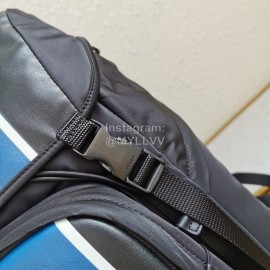 Prada Calf Leather Nylon Shoulder Strap Fashion Backpack For Men Blue 2vz135