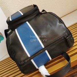 Prada Calf Leather Nylon Shoulder Strap Fashion Backpack For Men Blue 2vz135