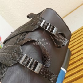 Prada Calf Leather Nylon Shoulder Strap Fashion Backpack For Men Blue 2vz135