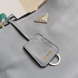 Prada Calf Leather Double Handle Soft Shoulder Bag For Women 1bg122