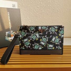 Prada Rock Style Printed Leather Handle Bag 2nh005