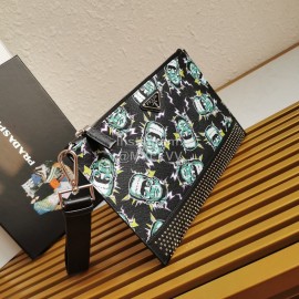 Prada Rock Style Printed Leather Handle Bag 2nh005