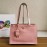 Prada Calf Leather Double Handle Soft Shoulder Bag For Women Pink 1bg122
