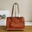 Prada Calf Leather Double Handle Soft Shoulder Bag For Women Brown 1bg122