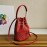 Prada New Fashion Leather Embroidered Drawstring Bucket Bag For Women Red 1bh038