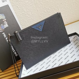 Prada Classic Black Cross Grain Cowhide Exquisite Handbag For Men 2ng05v