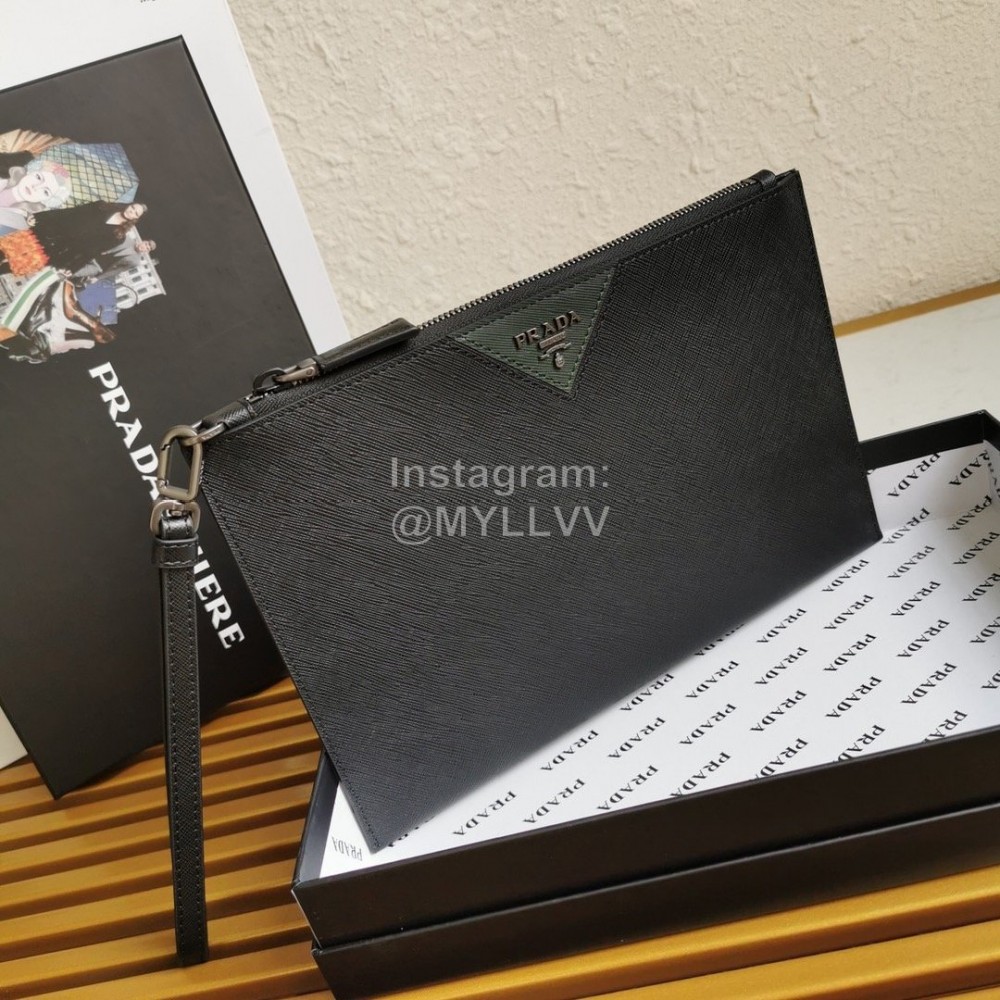 Prada Classic Cross Grain Cowhide Fashion Handbag For Men 2ng05v