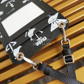 Prada Cute Printing Exquisite Messenger Mobile Phone Bag Black 2zh068