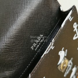 Prada Cute Printing Exquisite Messenger Mobile Phone Bag Black 2zh068