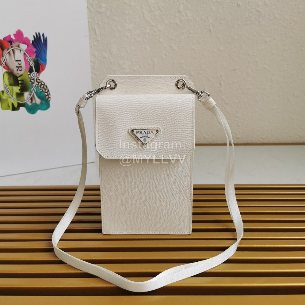 Prada Cute Exquisite Messenger Mobile Phone Bag White 2zh068