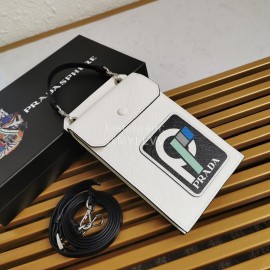 Prada Cute Printing Exquisite White Messenger Mobile Phone Bag 2zh068