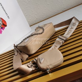 Prada Embroidered Sequins Lightweight Fashion Underarm Bag For Women Khaki 1bh204