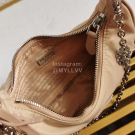 Prada Embroidered Sequins Lightweight Fashion Underarm Bag For Women Khaki 1bh204